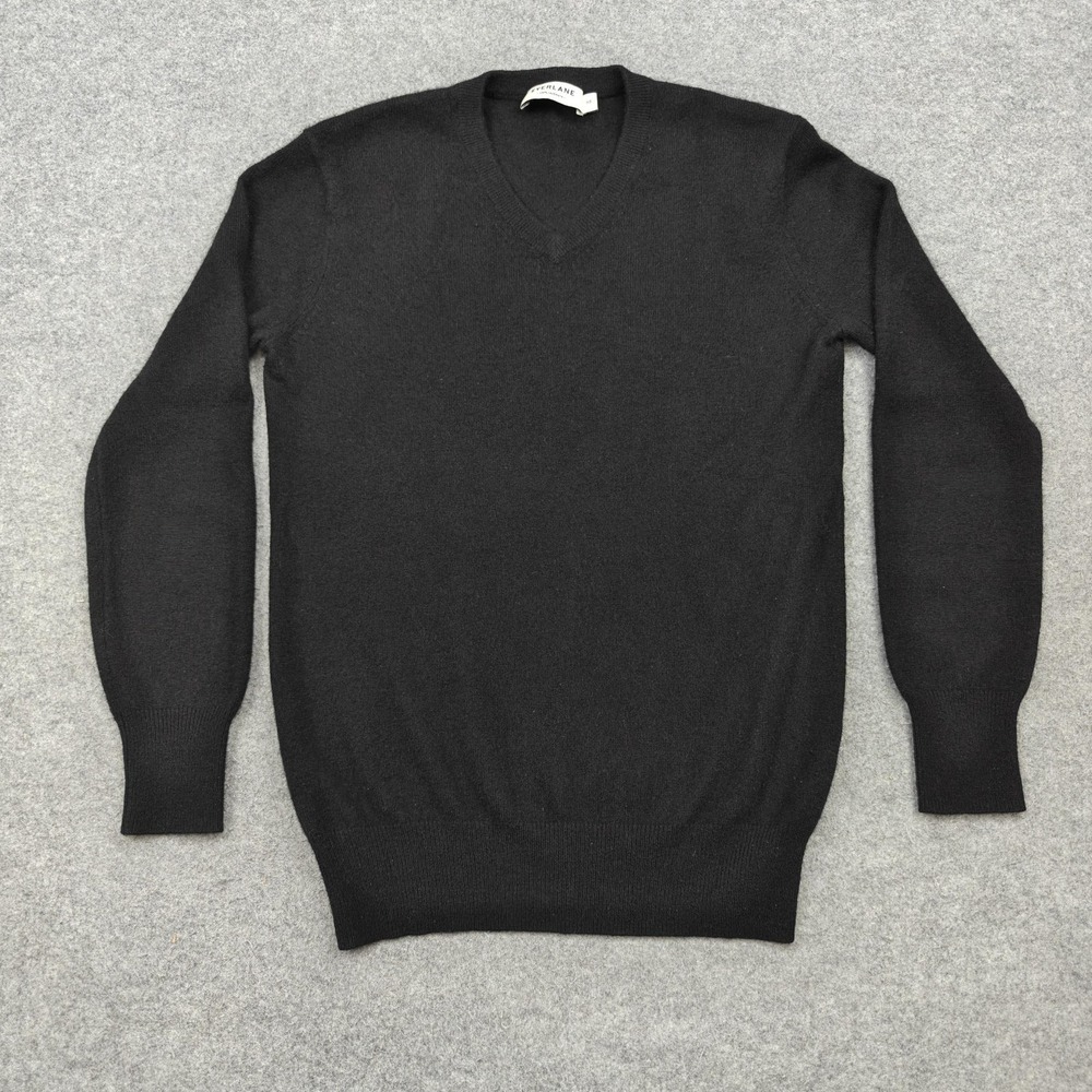 Everlane Sweater Mens XS Black 100% Cashmere V Neck Knit‎ Pullover Classic